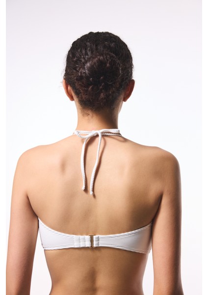 Krem Maggie Straplez Bikini Üstü