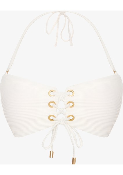 Krem Maggie Straplez Bikini Üstü