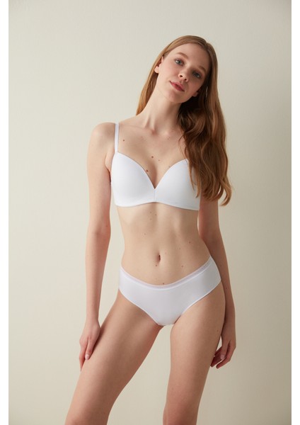 Easy Pamuklu Trim Beyaz Hipster Külot
