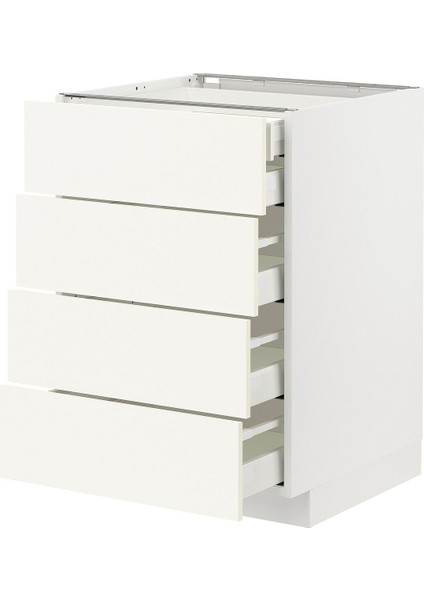 Çekmeceli Alt Dolap, Vallstena Beyaz, 60X60 Cm, 5 Çekmeceli