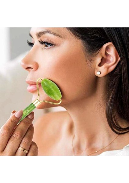 Özel Süngerli Kutusunda Kırılmaz Çift Taraflı 2li Cilt Yüz Masaj Aleti Jade Roller Yeşim Taşı (5263) fiyatları