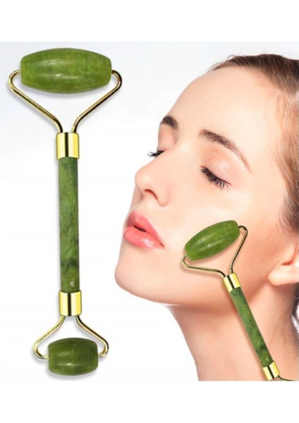 Özel Süngerli Kutusunda Kırılmaz Çift Taraflı 2li Cilt Yüz Masaj Aleti Jade Roller Yeşim Taşı (5263) fırsatları