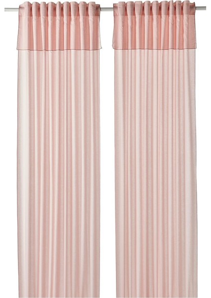 Fon Perde/2 Kanat, Pembe, 145X300 cm