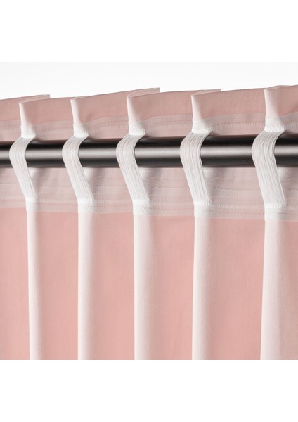 Fon Perde/2 Kanat, Pembe, 145X300 cm fırsatları
