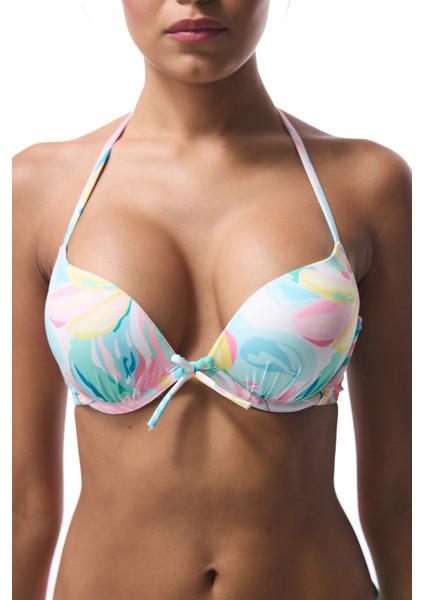 Yaprak Desenli Dream Push Up Bikini Üstü