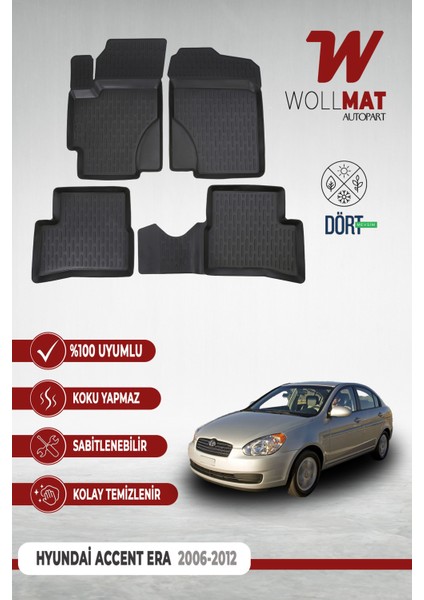Hyundai Accent Era Paspas 2006 2012 Arası 3D Havuzlu Paspas Seti