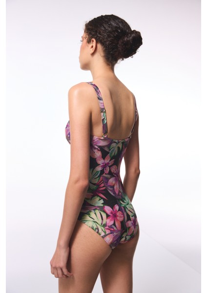 Briella Shirred Çiçekli Korseli Toparlayıcı Mayo