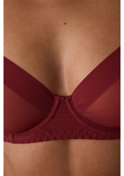 Bordo Essentials Balenli File Sütyen