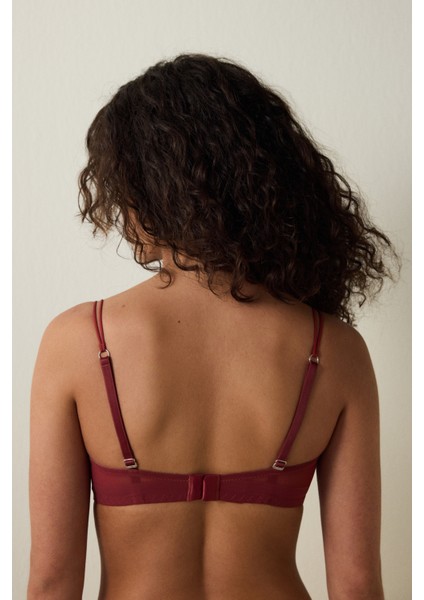 Bordo Essentials Balenli File Sütyen