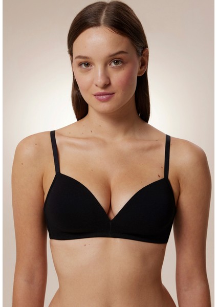 #hiççamaşırı Siyah Cosy Balensiz Pamuklu Sütyen