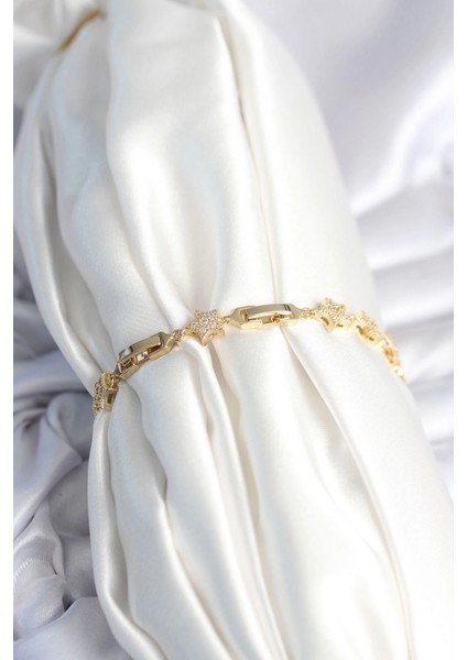 Pirinç Gold Renk Yıldız Model Kadın Bileklik - TJ-BB7980 fiyatları