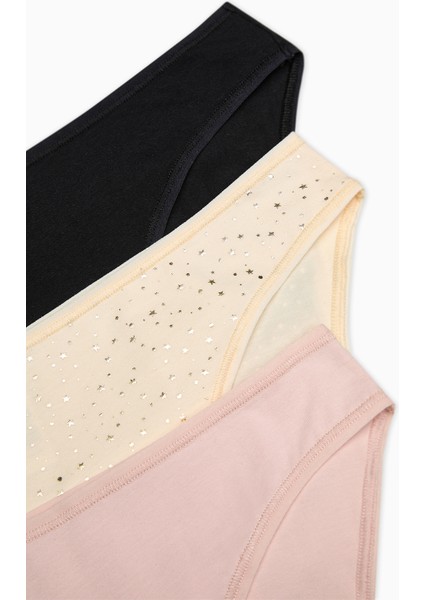 Shinny Stars Çok Renkli 3lü Slip Külot