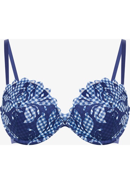 Heart Broderie Lacivert Sütyen