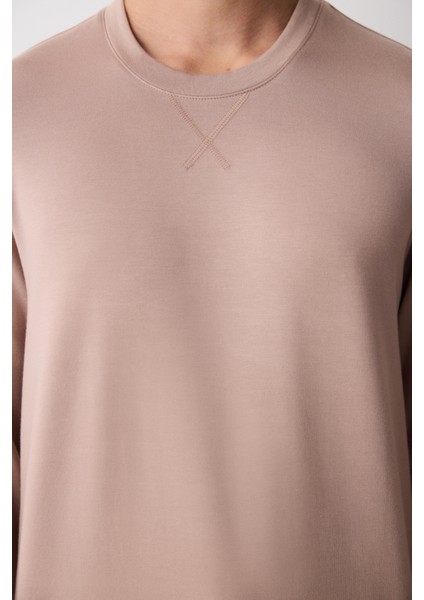 Basic Bej Jogger Pantolon Pijama Takımı