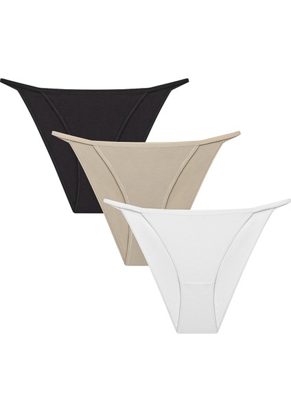 Strappy 3lü Çok Renkli Slip Külot
