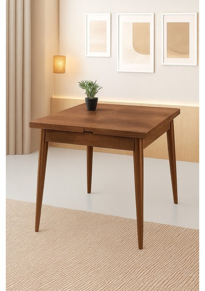 Yanlardan Açılır Büyüyen Yemek Masası Ceviz 65X100CM Sadece Masa Fiyatıdır