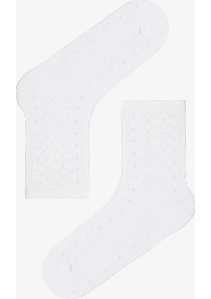 Renkli Kız Çocuk Puantiyeli Pamuklu 4'lü Soket Çorap