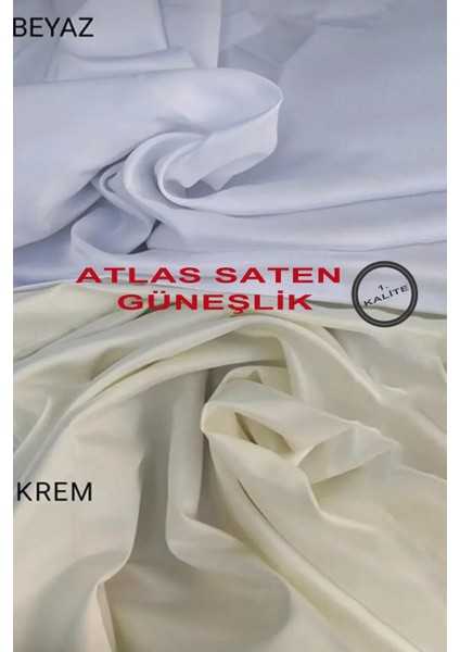 Kırık Beyaz Atlas Saten Güneşlik (Tül Perde ve Fon )Altına Her Kombine Yakışır! Tüm Odalara Şıklık Katar!