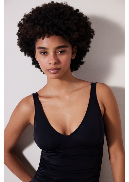 Basic Etekli Korseli Siyah Mayo