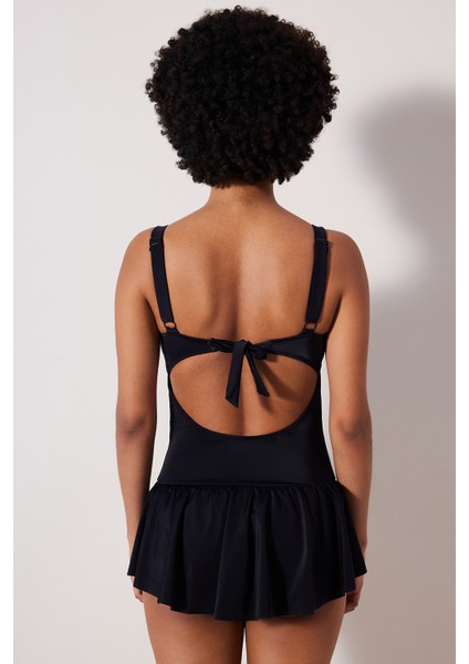 Basic Etekli Korseli Siyah Mayo