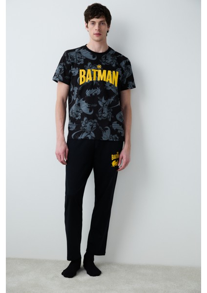 Batman Çok Renkli Pantolonlu Pijama Takımı