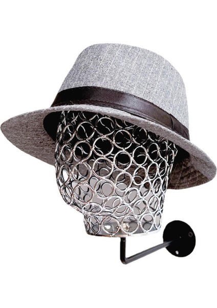 Duvara Monte Erkek Siver Renk Tel Kafa Mankeni Şapka Mankeni Aksesuar Mankeni modelleri