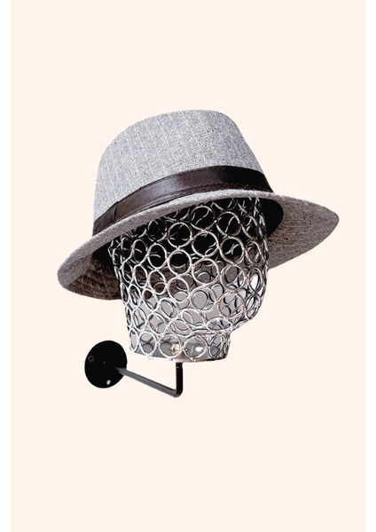 Duvara Monte Erkek Siver Renk Tel Kafa Mankeni Şapka Mankeni Aksesuar Mankeni fırsatları
