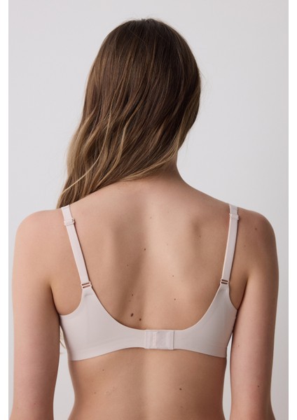 Invisible Ribbed Seramik Bej Sütyen