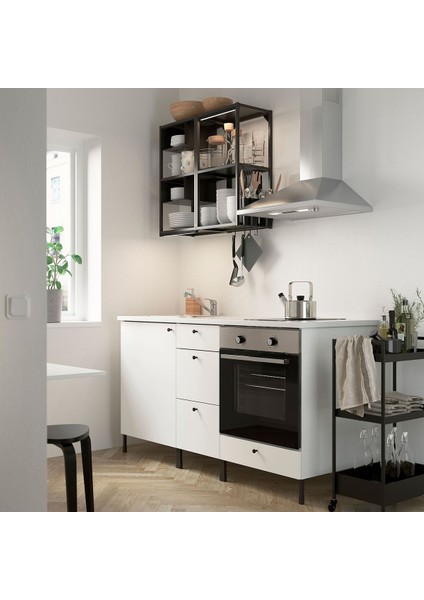 Mutfak Dolabı Kombinasyonu, Beyaz-Antrasit, 163X63.5X222 Cm, Lagan Batarya fiyatları