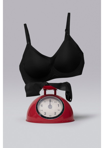 Zerogram - Ribbed Light Invisible Siyah Sütyen