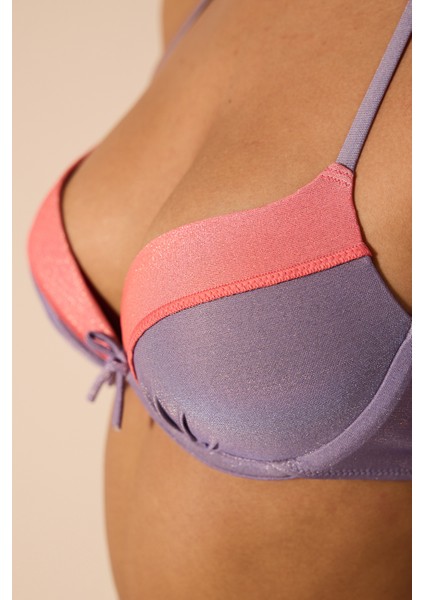 Mena Push Up Simli Mor Bikini Üst