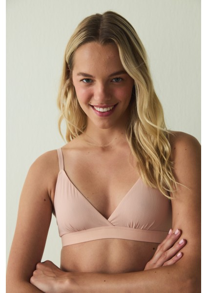 Gül Kurusu Balensiz Dolgusuz Mikro Üçgen Sütyen