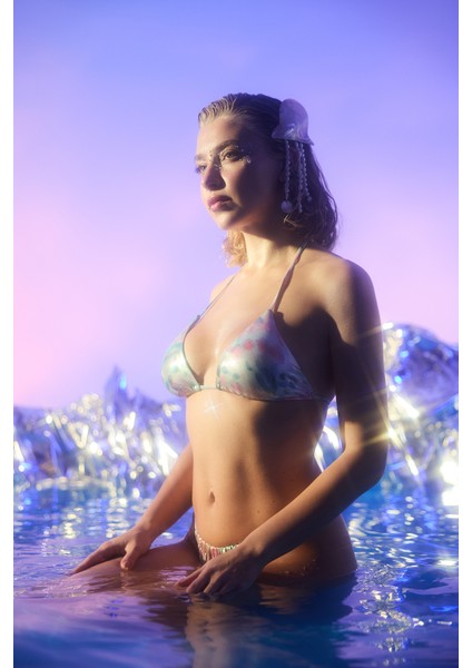Renkli Lula Mikro Üçgen Bikini Üstü - Gamze Erçel Koleksiyonu