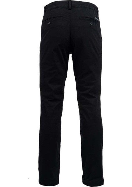 Erkek Slim Fit Pamuklu Chino Pantolon - Siyah fiyatları