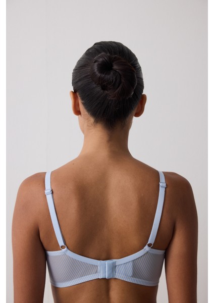 Çizgili Marvel Brode Detaylı Balenli Dolgusuz Toparlayıcı Sütyen