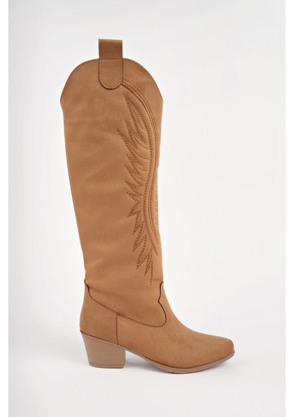 Rodeo Dikiş Detaylı Kalın Topuklu Kovboy Kadın Çizme modelleri