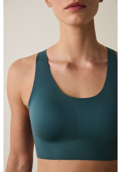 #İzbırakmaz Koyu Yeşil Orta Destek Zero Feel Spor Sütyeni