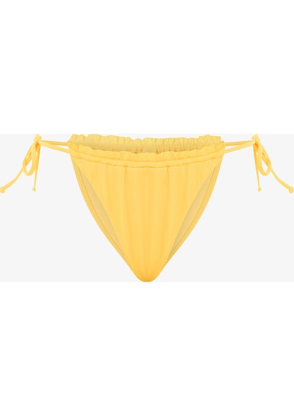 Sarı Super Frill Bağlamalı Düşük Bel Bikini Altı