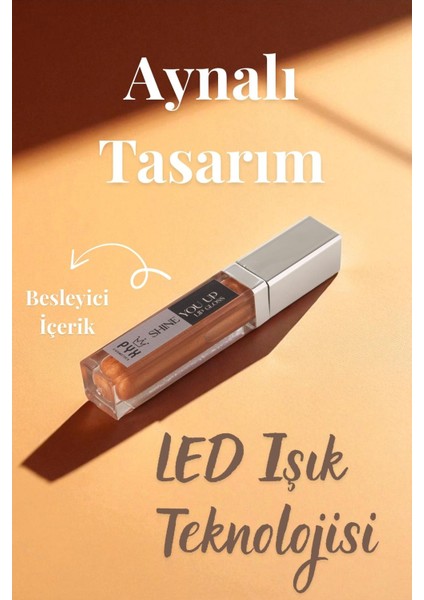 Shine You Up Lip Gloss LED Kakao Aromalı Dudak Patlatıcısı- LED Işıklı Kapak - Brown modelleri