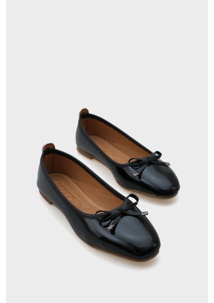 Kadın Babet Düz Taban Suni Deri Şık Tasarım 1 cm Topuk