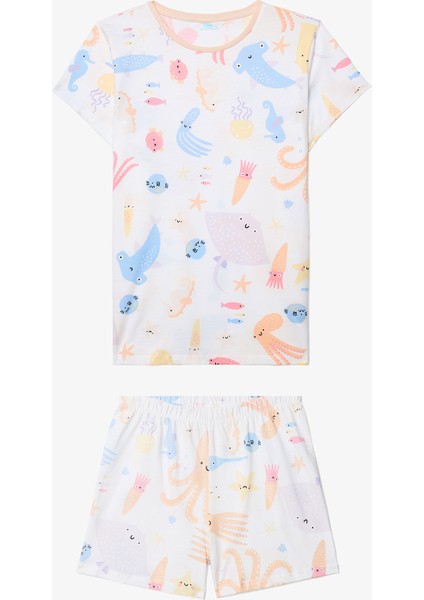 Kız Çocuk Underwater Pamuklu 2li Pijama Takımı