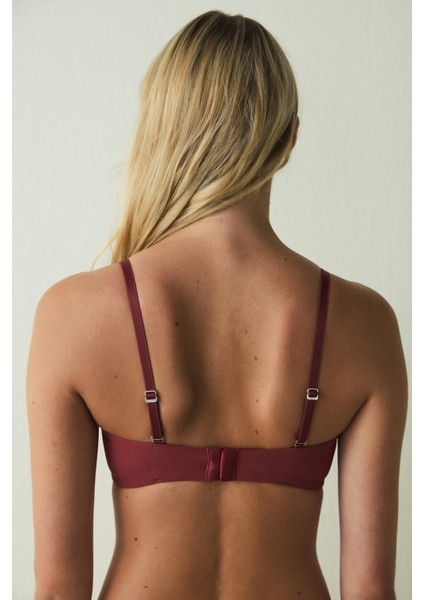Bordo Essentials Lotus Balenli Dolgusuz Toparlayıcı Straplez Sütyen