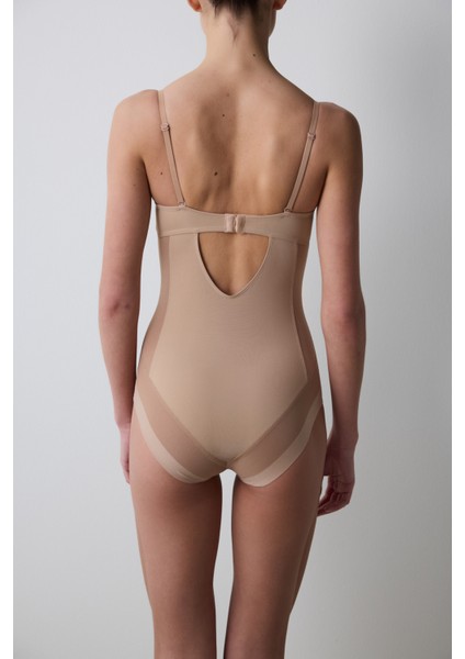 Bej Premium Bodysuit Korse