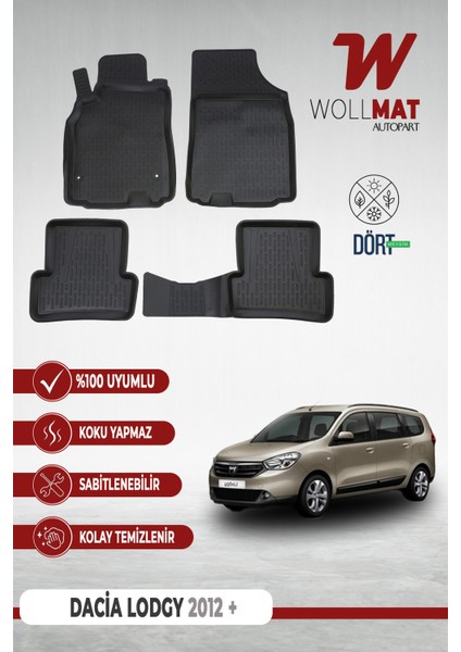 Dacia Lodgy Paspas 2012 Sonrası 3D Havuzlu Paspas Seti