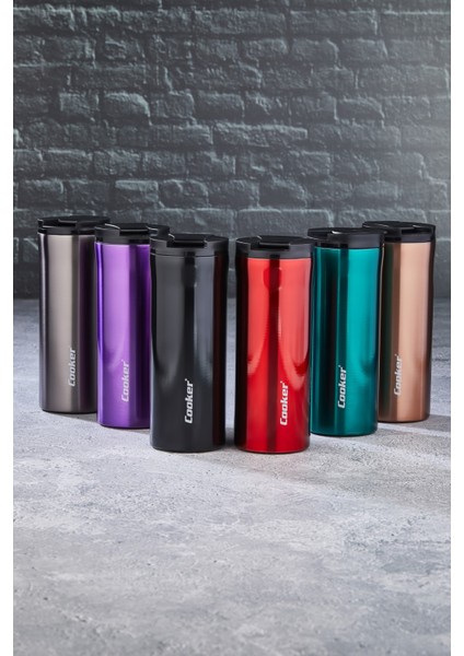 CKR-2041 400ML Uzun Renkli Çelik Termos Bardak (5263)