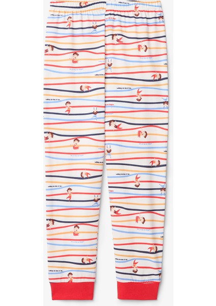 Erkek Çocuk Acrobat Çizgili Pamuklu Uzun Kollu 2'li Pijama Takımı