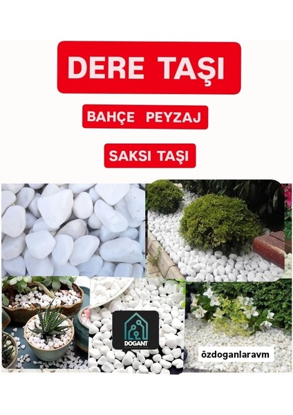 Karadeniz Dere Çakıl Saksı Peyzaj Bahçe Akvaryum Beyaz 2 kg Taş