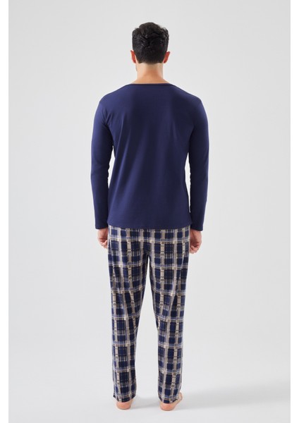 Micro Süet Patlı Düğme Detaylı Erkek Pijama Takımı modelleri