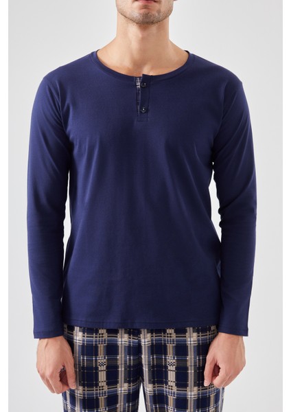 Micro Süet Patlı Düğme Detaylı Erkek Pijama Takımı fırsatları