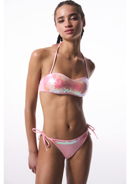 Sequin Pullu Pembe Bikini Altı - Gamze Erçel Koleksiyonu